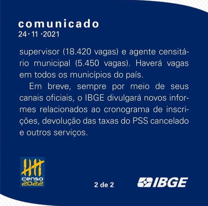 Comunicado Oficial Ibge Abre Vagas Tempor Rias Inscreva Se